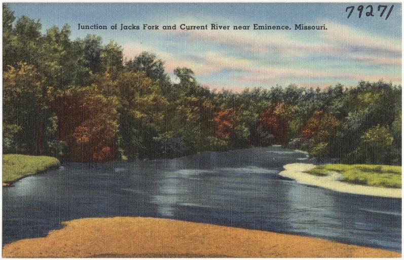 a lake and trees near some water