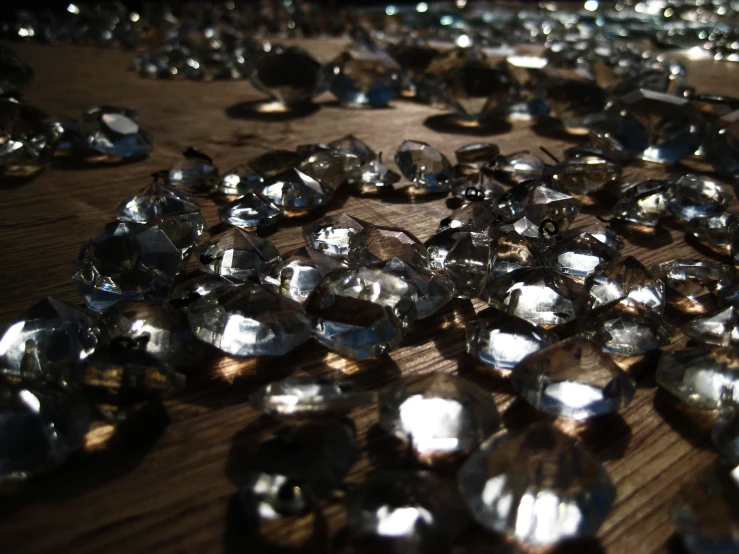 several pieces of diamond sitting on a table