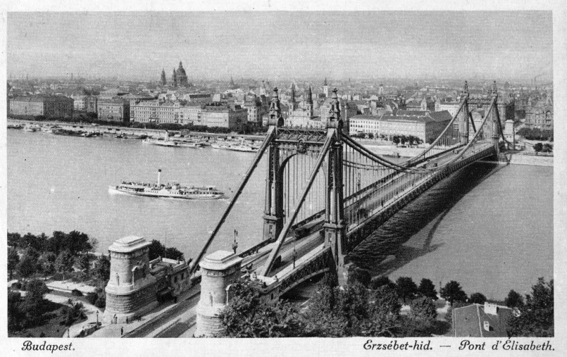 an old drawing of a cityscape of the brooklyn bridge in black and white