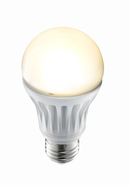 a white light bulb on a white background