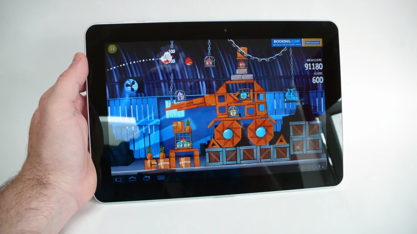 an ipad displaying a game on the screen