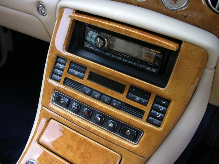 an interior view of a car and dashboard area