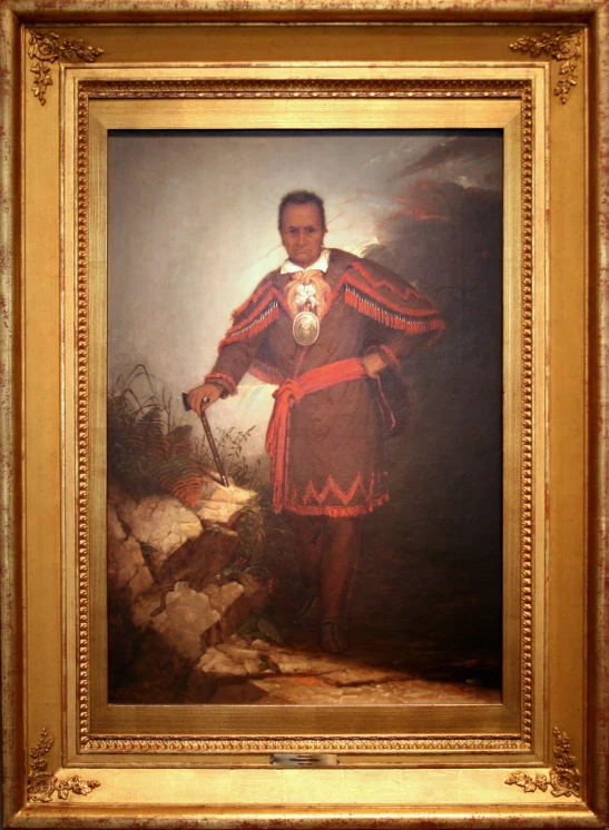 a painting of a person dressed in period clothing