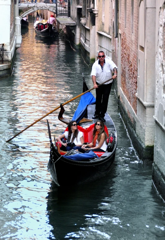 man with a group of people in a boat