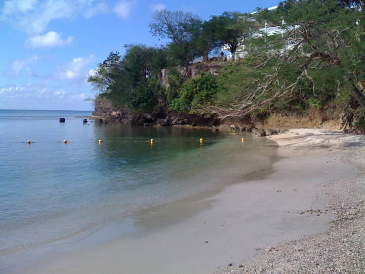 the beach is empty and clean but not empty