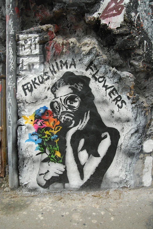 a graffitti painting of a woman's face