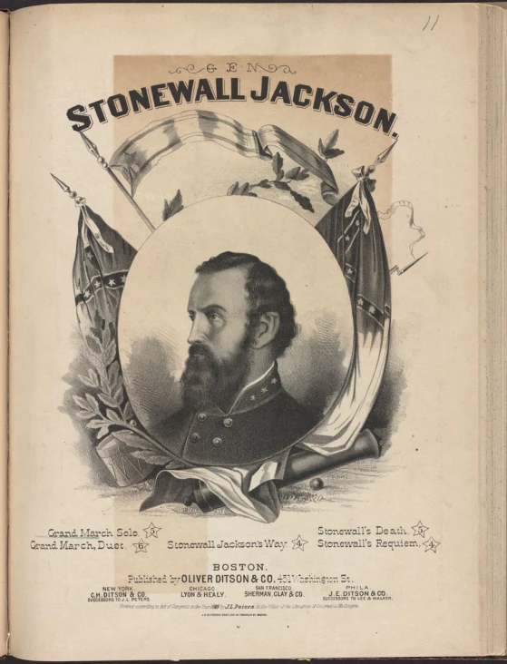 an antique book about stonewall's jackson