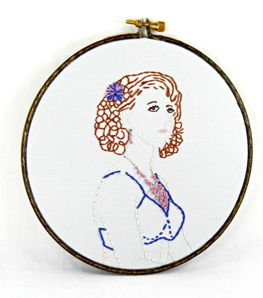 this is the finished embroidery pattern of a woman