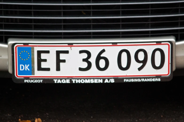 a car plate that says eff36900 on it
