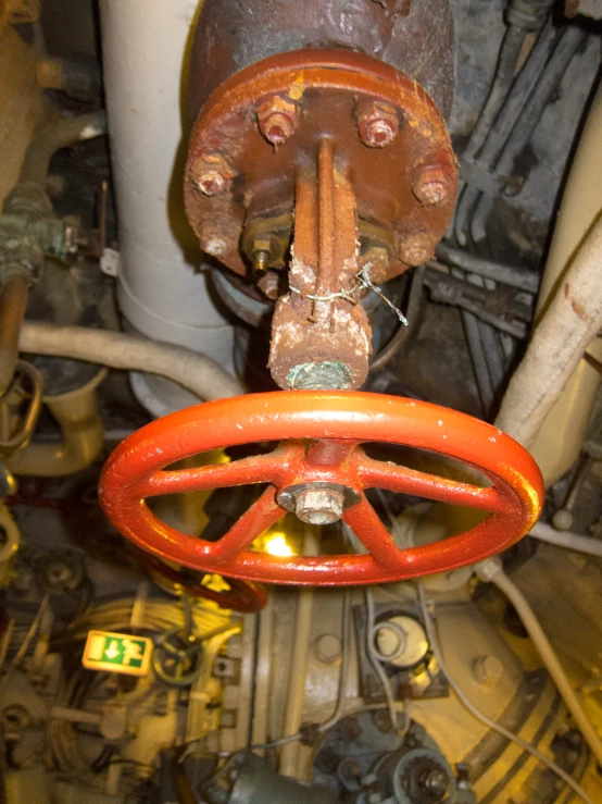 a close up view of a steel and rubber machine