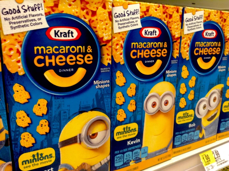 two boxes of kratt macaroni and cheese