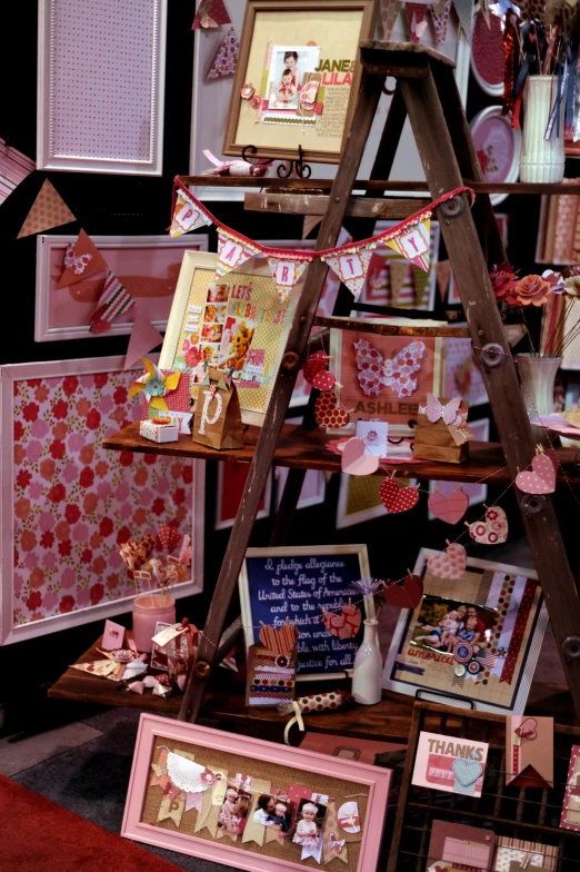 a display of various items in a room