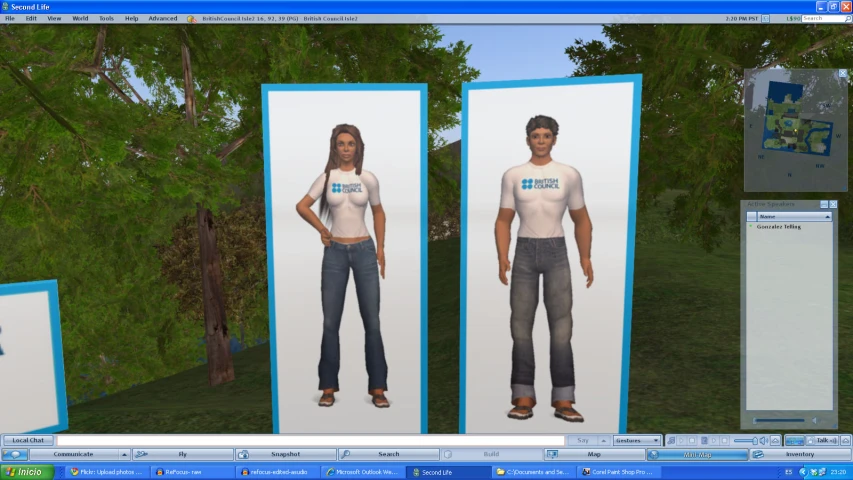 a virtual view of two mannequins wearing clothes