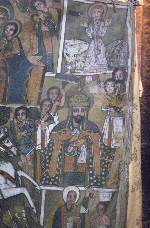 a mosaic depicting the last supper of christ and his followers