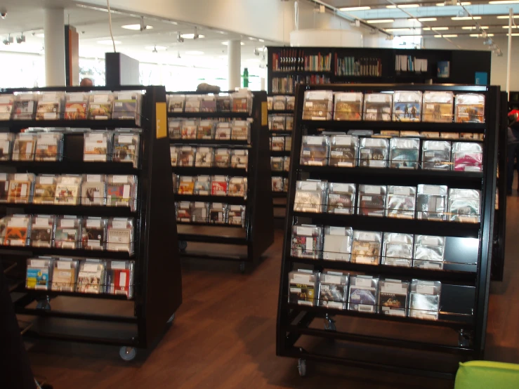 a bunch of shelves that are filled with books