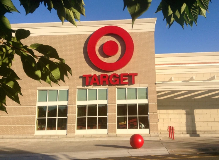 a target store on the corner of a city