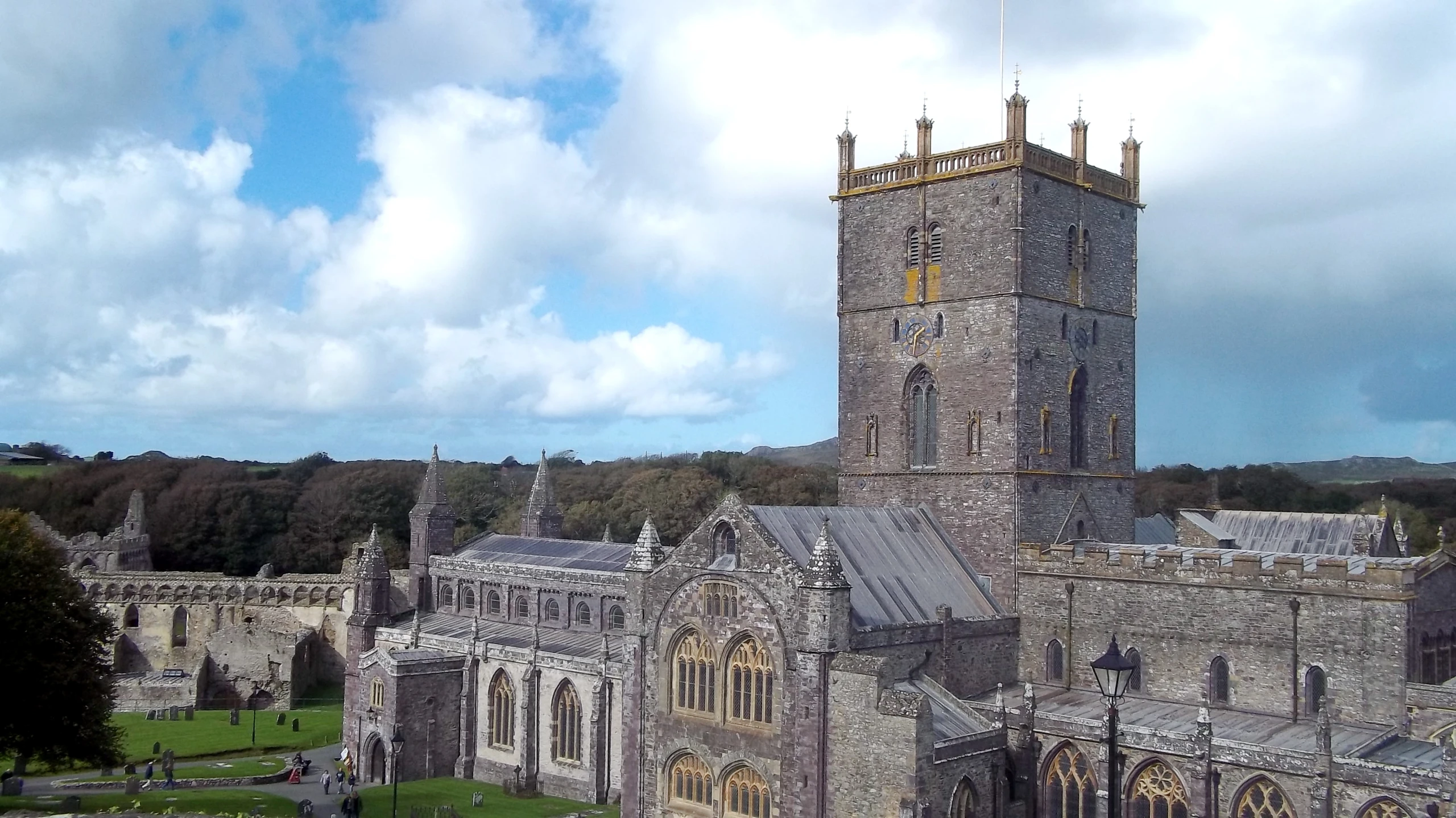 a castle with a clock in the middle of it