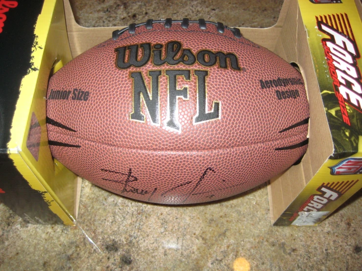 a closeup of a wilson nfl football