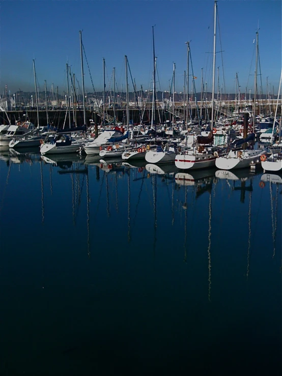 a dock filled with lots of white boats