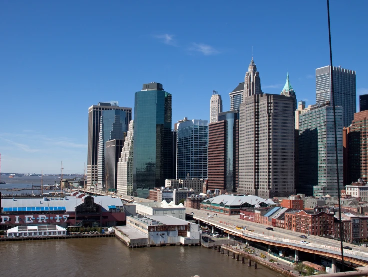 view of city and dock in the distance