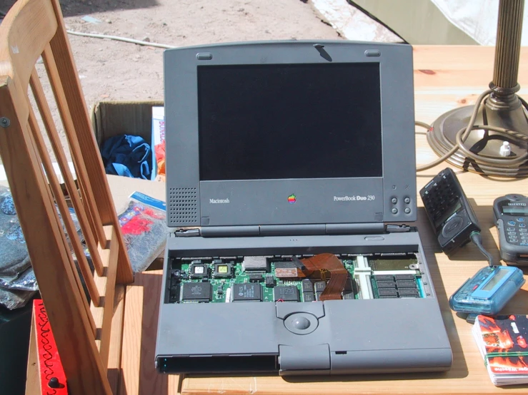 there is a laptop computer sitting on the table