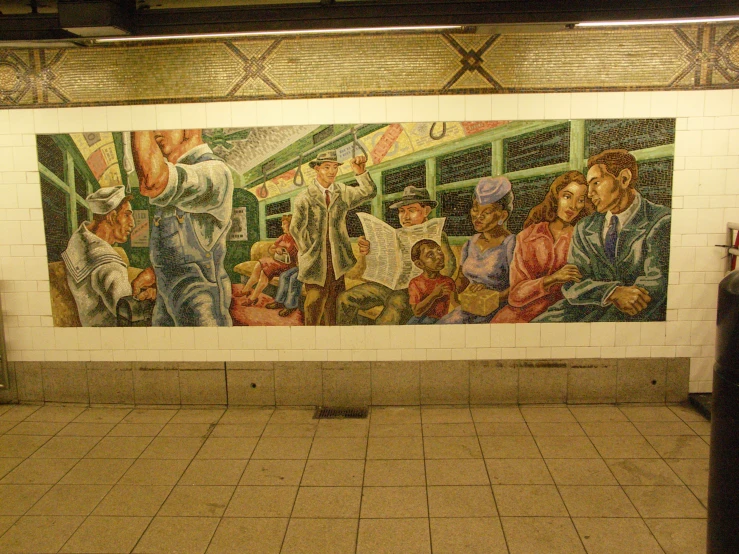 painting on the wall of subway station