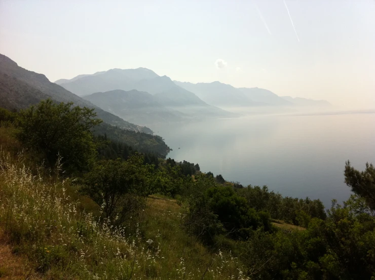 view from a high mountaintop overlooking the lake