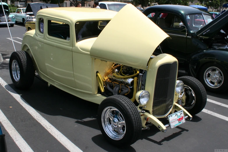 a car with a large, flat top on display