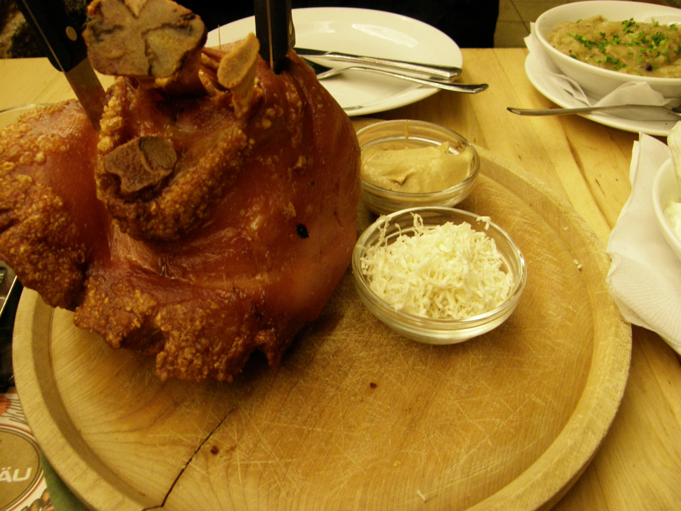 a close up of food on a plate on a table