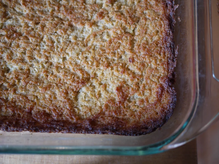 a delicious dessert sitting in the baking pan