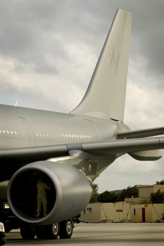 the tail end of an airplane is shown