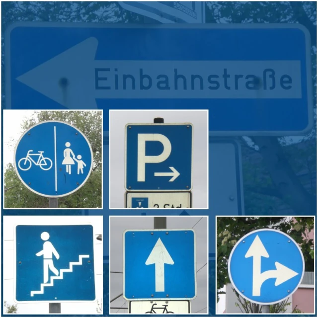 a collage with pictures of various traffic signs