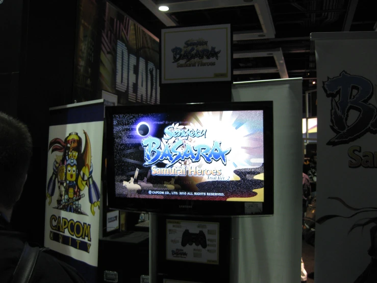 an anime game displayed on a television screen