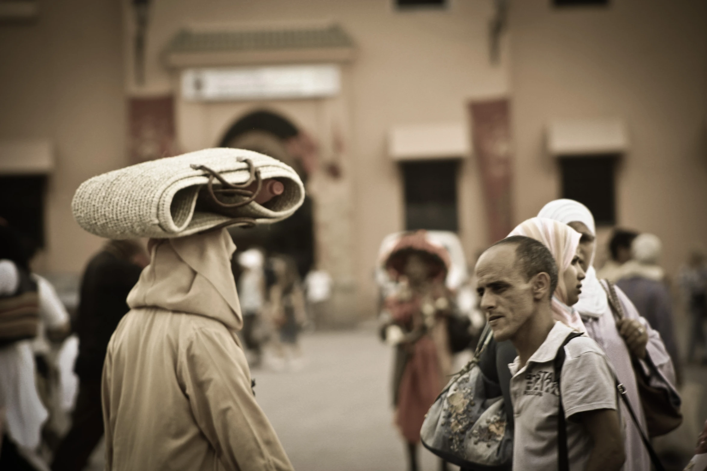 people in a crowded street with different costumes on