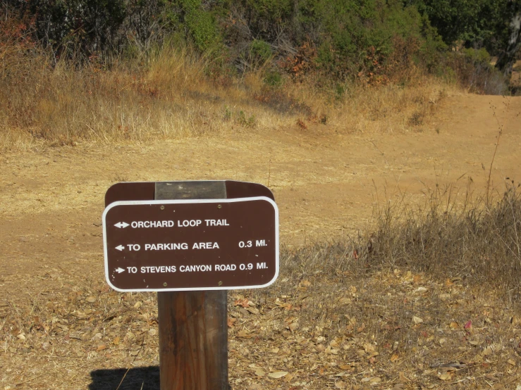 a sign telling the direction to trail