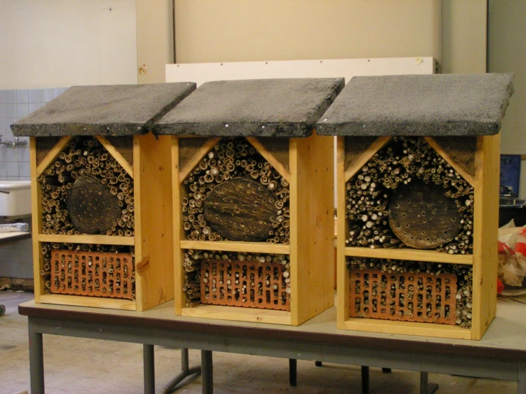 beehive made from old wood and other things