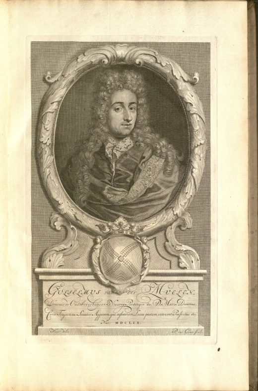 an antique engraving of a woman's portrait