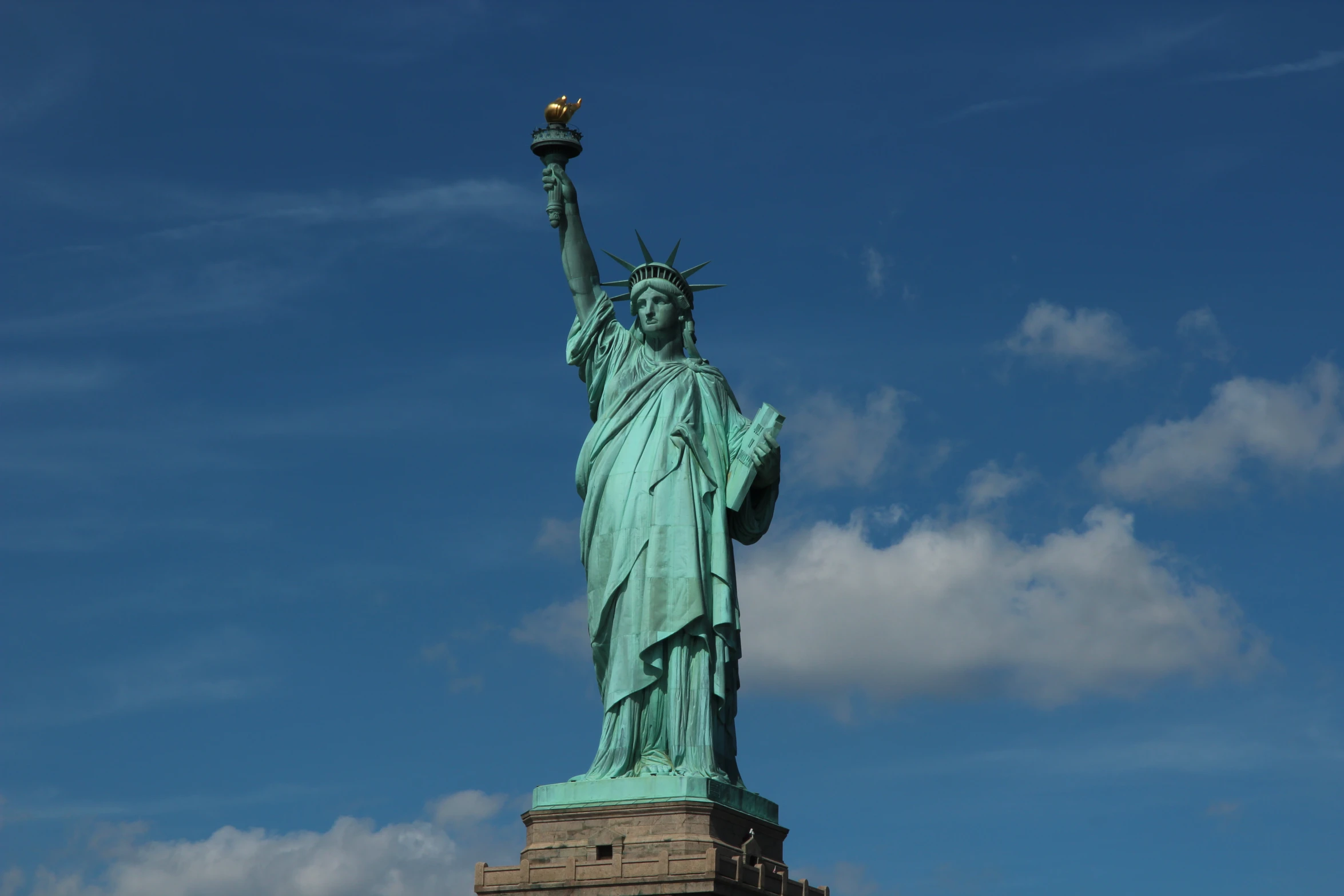 a statue of liberty in the air