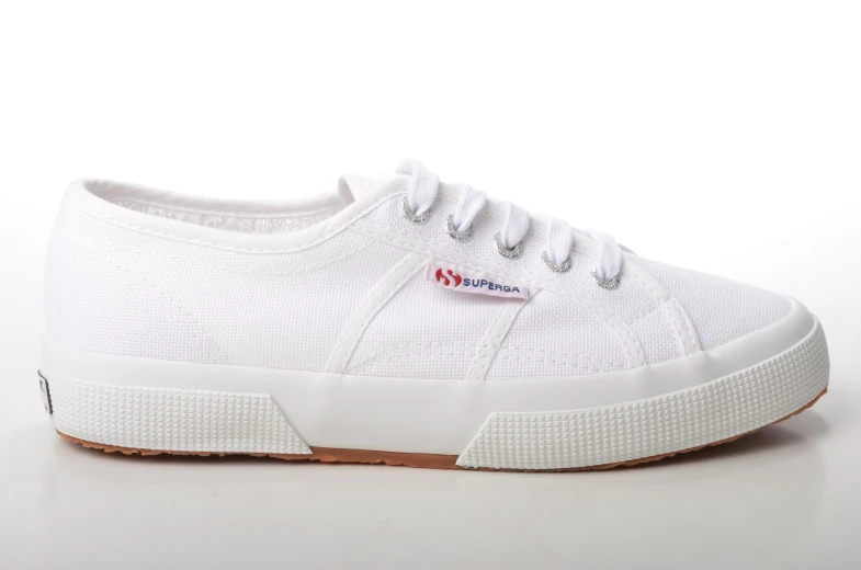 a white shoe is on top of a white surface