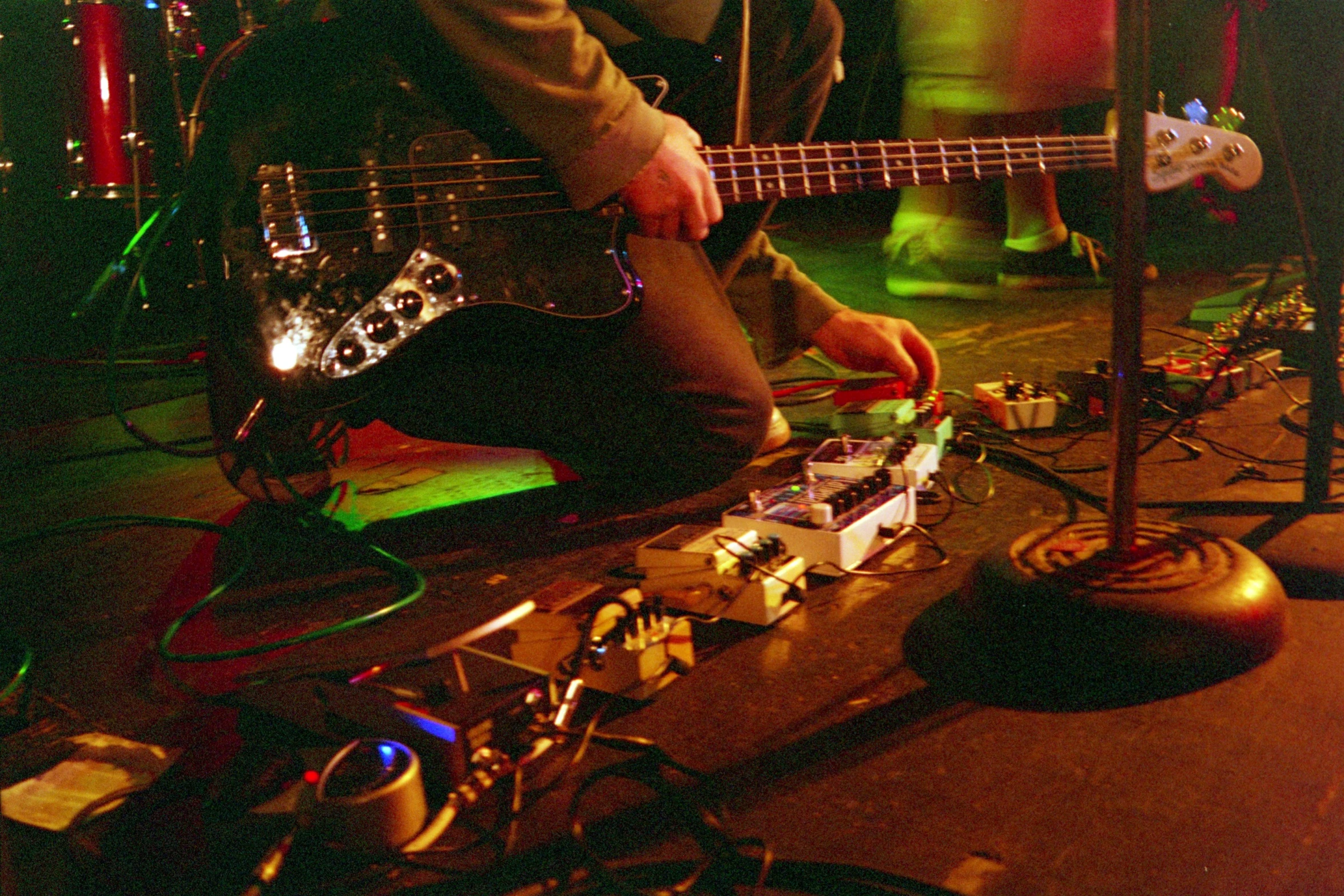 some musical equipment that is on a table