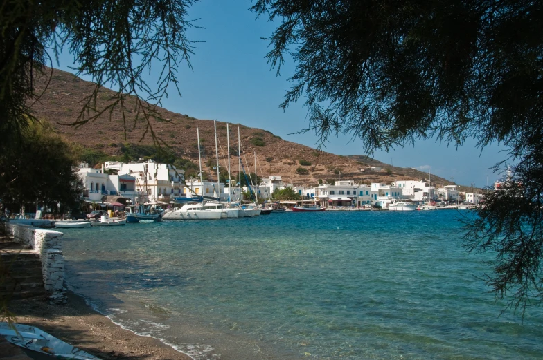 a picture taken from behind the boats on the water