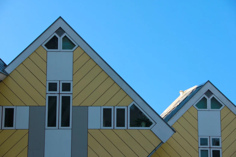 the front facade of three different buildings