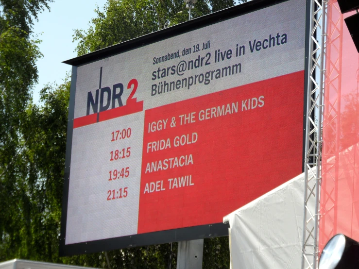 a large screen display sign with a number of different font choices