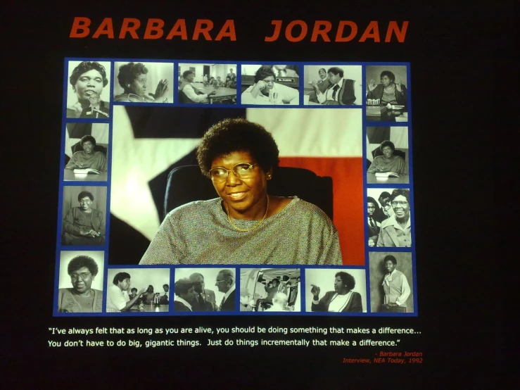 barbara jordan is featured in this poster