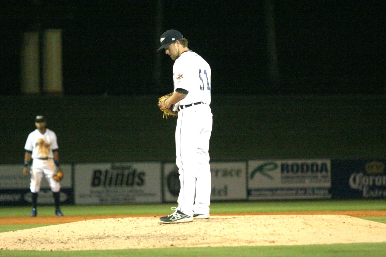 a baseball pitcher standing on top of a mound