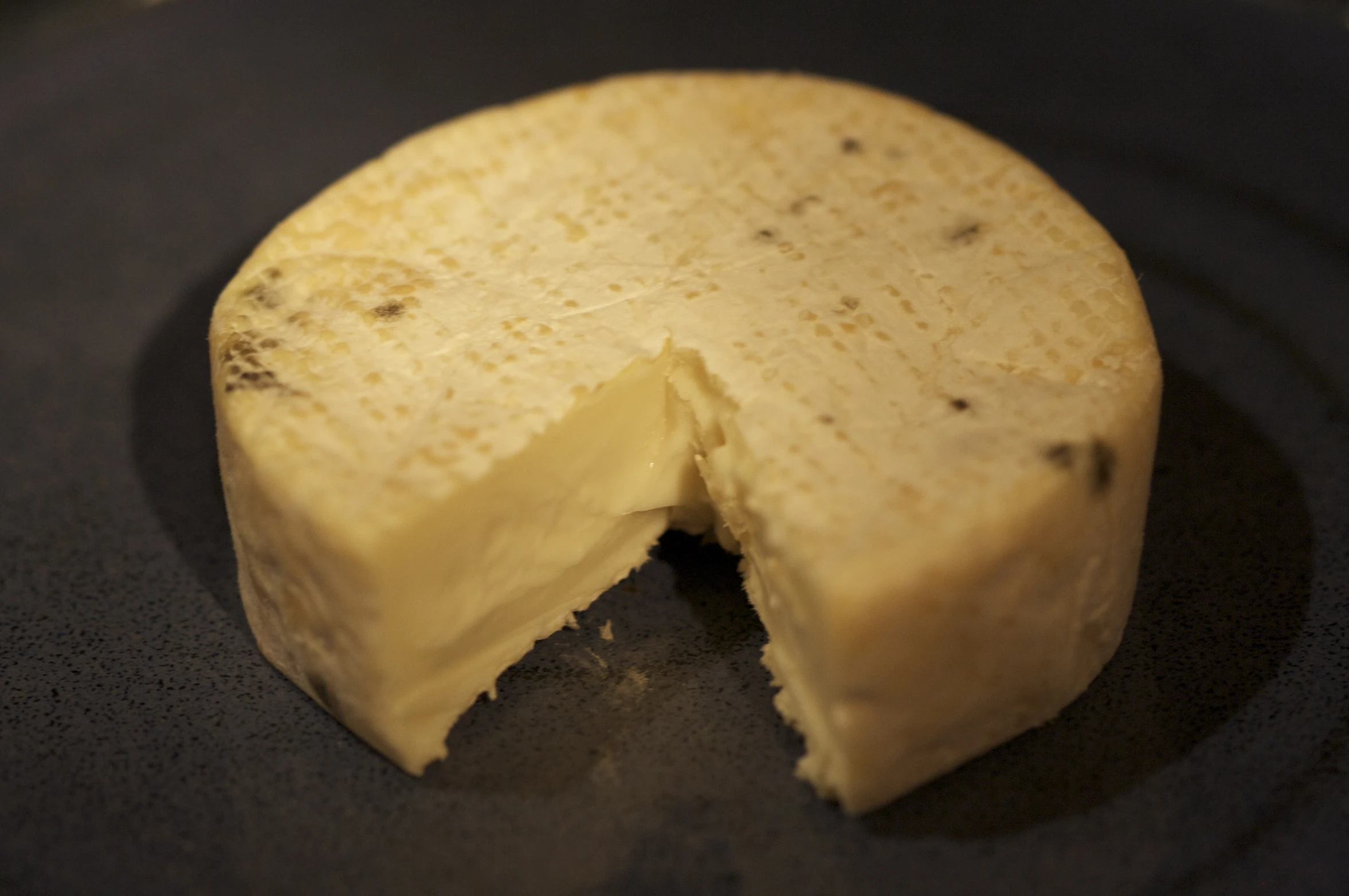 a cheese wedge has been put into a pan