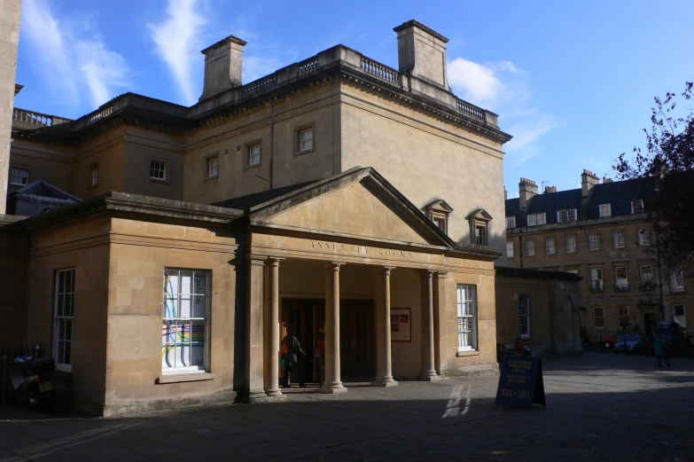 the courtyard of an old, historic building