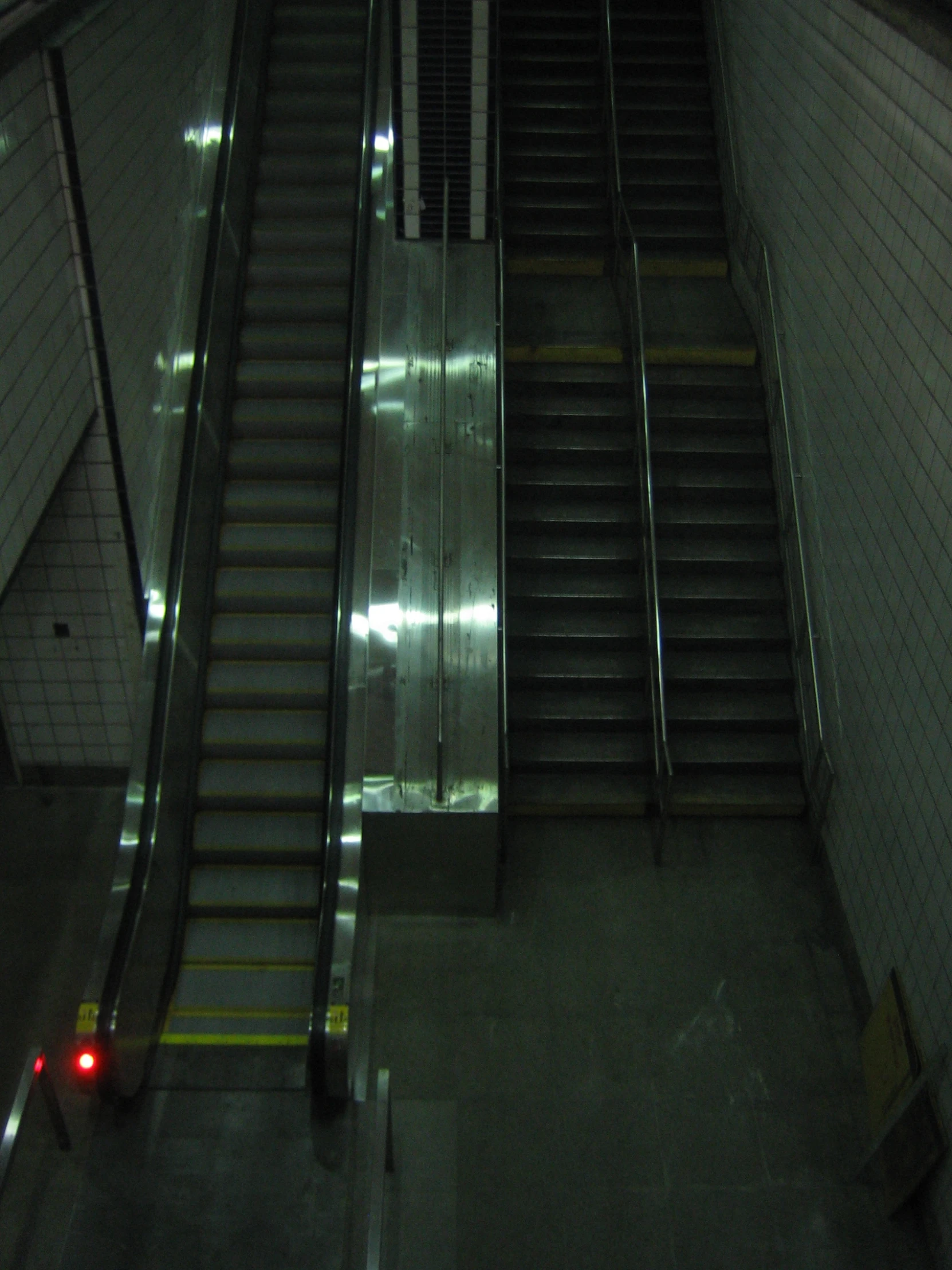 the stairs are visible from above the people