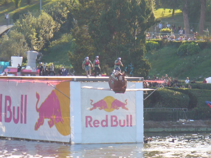 the red bull logo on the side of a wall