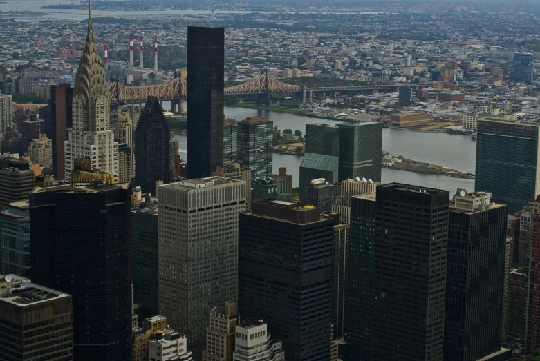 the view from a tall building of a city